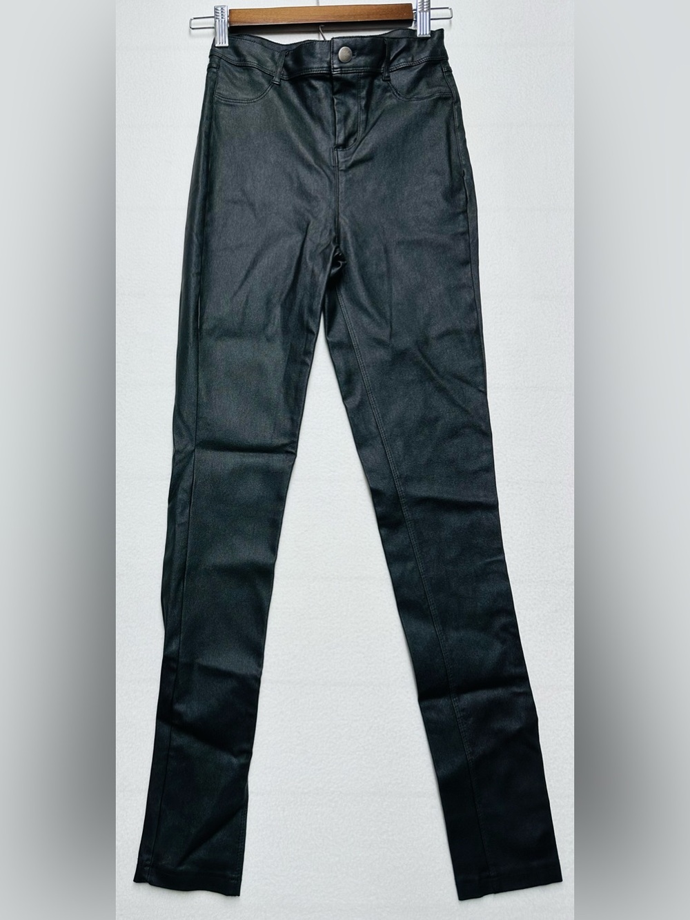 Chocolate Black Coated Skinny Pants Women’s Small High Waist Moto 29”